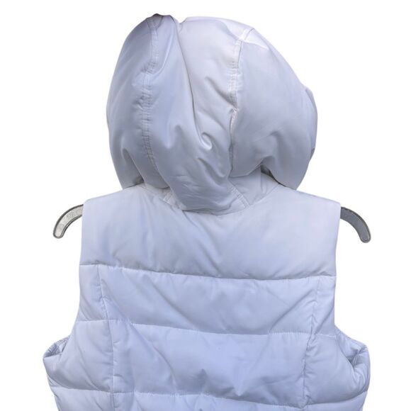 Hollister California White Puff Vest Women Size Medium Sherpa Lined Feather Down - Picture 5 of 8